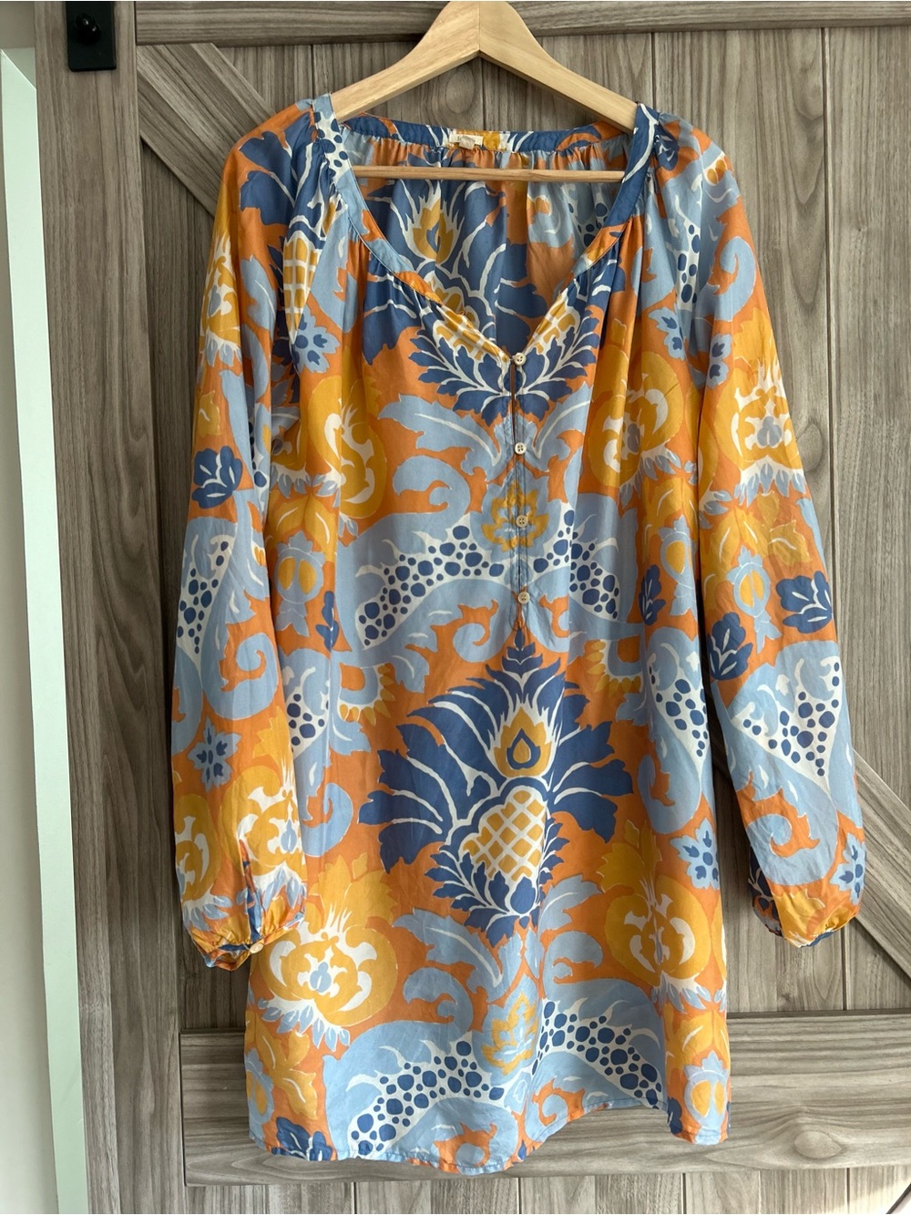 J.Crew Vintage 2010 Silk Paisley Damask Tunic Dress - Size L (with POCKETS!)